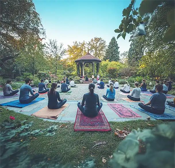 Expansive green landscape and homes